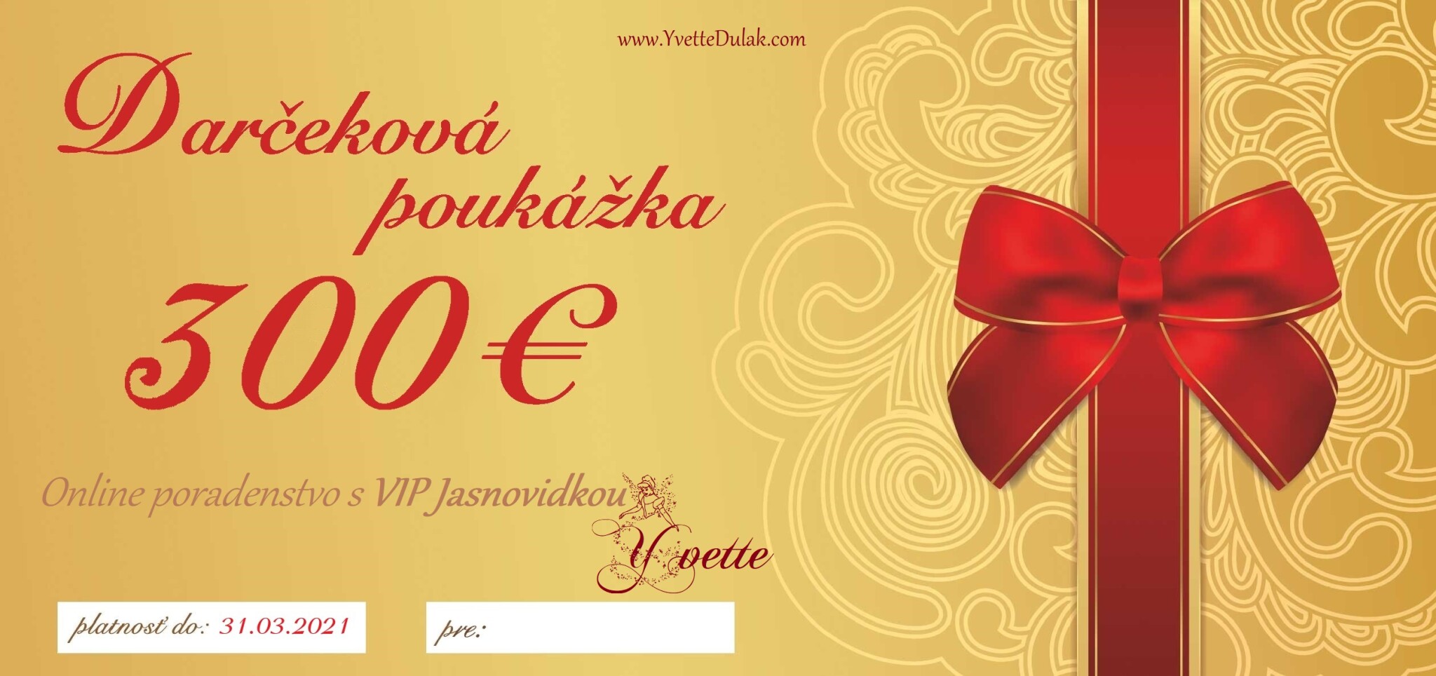 Jasnovidka Yvette Darčeková poukážka 300